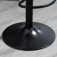 HOMCOM Adjustable Bar Stools Set of 2, Swivel Barstools with Footrest and Back, PU Leather and Steel Round Base, Black(m-11)