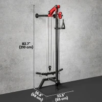 Soozier Wall Mount Cable Station, 16 Positions Adjustable Pulley Machine, Cable Crossover Machine with Handle Bar(m-3)