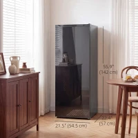 HOMCOM 7.0 Cu.Ft Upright Freezer, Compact Stand Up Freezer with 6 Adjustable Shelves, Reversible Door for Home Office, Black(m-3)