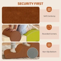 Qaba 5-Piece Foam Climbing Blocks with Non-Slip Bottom, Removable Washable Cover for Crawling or Building, Playroom, Nursery(m-5)