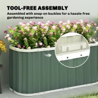 Outsunny Galvanized Raised Garden Bed, Deep Root Planter Box, Outdoor Garden Bed with Plant Labels, 4.5' x 2' x 2', Light Green(m-5)