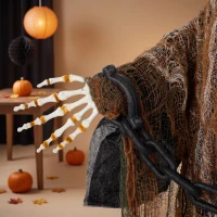 HOMCOM 5.6 ft Animated Grim Reaper, Life-Size Halloween Animatronic with Moving Hands/Head, Glowing Eyes, Creepy Sound(m-11)