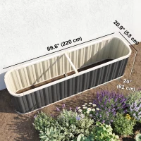 Outsunny Galvanized Raised Garden Bed, Deep Root Planter Box, Outdoor Garden Bed with Plant Labels, 7' x 2' x 2', Dark Grey(m-3)