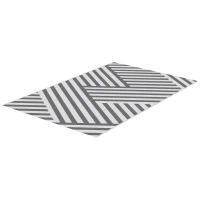 Outsunny Reversible Outdoor RV Rug, Patio Floor Mat, 6'x9' Plastic Straw Rug for Backyard, Deck, Beach, Camping, Grey and Cream(m-2)