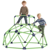 Qaba Climbing Dome, 6FT Geometric Dome Climber, Indoor Outdoor Jungle Gym Playground for Kids 3-8 Boys Girls, Green(m-9)