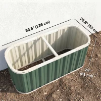 Outsunny Galvanized Raised Garden Bed, Deep Root Planter Box, Outdoor Garden Bed with Plant Labels, 4.5' x 2' x 2', Light Green(m-3)