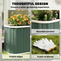Outsunny Galvanized Raised Garden Bed, Deep Root Planter Box, Outdoor Garden Bed with Plant Labels, 4.5' x 2' x 2', Light Green(m-6)