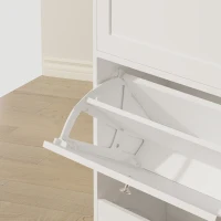 HOMCOM Modern Shoe Storage Cabinet with 4 Flip Drawers and Adjustable Shelves, Shoe Cabinet for 18-24 Pairs of Shoes, White(m-10)