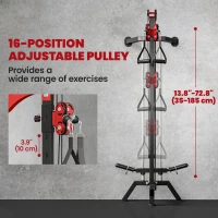 Soozier Wall Mount Cable Station, 16 Positions Adjustable Pulley Machine, Cable Crossover Machine with Handle Bar(m-5)