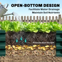 Outsunny 4' x 2' x 1' Raised Garden Bed, Set of 2 Galvanized Planter Box for Vegetables, Flowers, Herbs, Green(m-6)