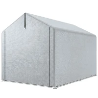 Outsunny 7' x 5' Portable Shed, Waterproof Bike Tent with Roll-up Zipper Door and Galvanized Metal Frame for Bike(m-2)