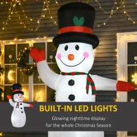 HOMCOM 8 Ft Tall Outdoor Lighted Airblown Inflatable Christmas Lawn Decoration - Waving Snowman(m-4)