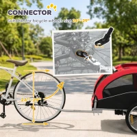 Aosom 2 in 1 Dog Bike Trailer, Foldable Pet Stroller, Dog Bicycle Trailer with Suspension, for Medium Dogs up to  44 LBS, Red(m-7)