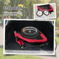 Aosom 2 in 1 Dog Bike Trailer, Foldable Pet Stroller, Dog Bicycle Trailer with Suspension, for Medium Dogs up to  44 LBS, Red(m-6)