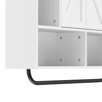 HOMCOM Bathroom Wall Cabinet, Medicine Cabinet Wall Mounted with Open and Hidden Storage Space for Bathroom, White(m-10)