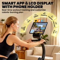 Soozier Recumbent Exercise Bike for Home, Stationary Bike with Bluetooth, App Connectivity, Quiet 8-Level Magnetic Resistance(m-4)