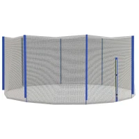 Soozier Trampoline Net Enclosure for 14ft Round Trampoline with 8 Straight Poles Poles Not Included, Weather Resistant Trampoline Netting Replacement with Zippered Entrance, Blue(m-9)