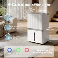 HOMCOM 100 Pint Smart Dehumidifier, 5,200 Sq. Ft., WiFi Large Dehumidifier with App, Alexa, Google Voice Control, Drain Hose(m-3)