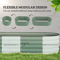 Outsunny 6.5 x 2 x 1.5 FT Galvanized Steel Raised Garden Bed, Metal Garden Bed Planter Box with Safety Edging, Green(m-4)