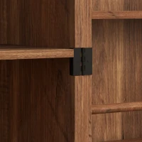 HOMCOM 64" Tall Kitchen Pantry Cabinet with Spice Racks and Adjustable Shelves, Brown Wood Grain(m-10)