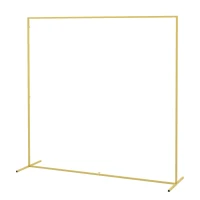 Outsunny 6.6 x 6.6FT Gold Backdrop Stand, Square Metal Wedding Arch for Birthday Party, Bridal Shower, Graduation, Ceremony(m-7)