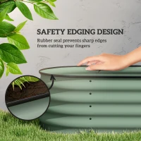 Outsunny 8 x 2 x 1.5ft Galvanized Raised Garden Bed Kit, Metal Planter Box with Safety Edging,  Green(m-6)