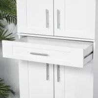 HOMCOM 72" Storage Cabinet, Freestanding Kitchen Pantry Cabinet with 4 Doors, Drawer and 3 Adjustable Shelves, White(m-10)