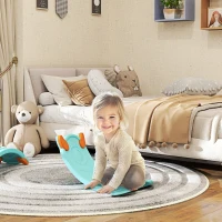 Qaba 24.4" Kids Balance Board, Wobble Board Toddler Curved Rocker, Preschool Balance & Sensory Play Toy, Ages 3-6 Light Blue(m-1)