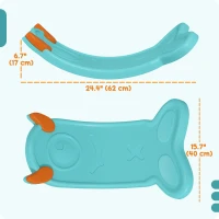Qaba 24.4" Kids Balance Board, Wobble Board Toddler Curved Rocker, Preschool Balance & Sensory Play Toy, Ages 3-6 Light Blue(m-3)
