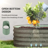 Outsunny 8 x 2 x 1.5ft Galvanized Raised Garden Bed Kit, Metal Planter Box with Safety Edging,  Green(m-5)