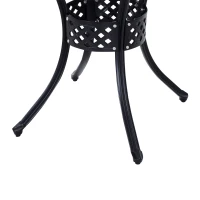 Outsunny 33-Inch Roud Patio Dining Table with Umbrella Hole, Cast Aluminum Garden Table, All Weather Patio Bisto Table, for Lawn, Garden, Outside, Black(m-9)