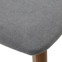 HOMCOM Dining Chairs Upholstered Linen-Look Kitchen Chairs Rubberwood Legs Set of 4 Grey and Brown(m-9)