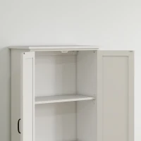 HOMCOM 60" 4-Door Storage Cabinet Multi-Storey Large Space Pantry with Adjustable Shelves White(m-10)