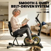 Soozier Recumbent Exercise Bike for Home, Stationary Bike with Bluetooth, App Connectivity, Quiet 8-Level Magnetic Resistance(m-6)