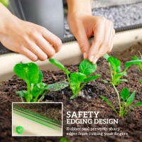 Outsunny 7.9 x 2 x 1ft Galvanized Raised Garden Bed Kit, Metal Planter Box with Safety Edging, Cream White(m-6)
