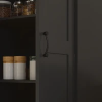 HOMCOM 69" Tall Pantry Cabinet with Adjustable Shelves, Modern Kitchen Pantry Cabinet with Soft Close Doors, Black(m-11)