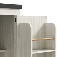 HOMCOM Farmhouse Kitchen Pantry Storage Cabinet, 64" Freestanding Kitchen Pantry Cabinet with Drawers, Distressed White(m-10)