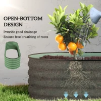 Outsunny 6.5 x 2 x 1.5 FT Galvanized Steel Raised Garden Bed, Metal Garden Bed Planter Box with Safety Edging, Green(m-5)