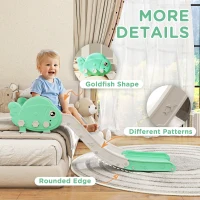 Qaba Toddler Couch Slide for Bed, Sofa, Stairs, Easy Assemble & Storage, for 18-48 Months, Green(m-7)