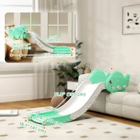 Qaba Toddler Couch Slide for Bed, Sofa, Stairs, Easy Assemble & Storage, for 18-48 Months, Green(m-3)