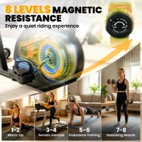 Soozier Recumbent Exercise Bike for Home, Stationary Bike with Bluetooth, App Connectivity, Quiet 8-Level Magnetic Resistance(m-5)