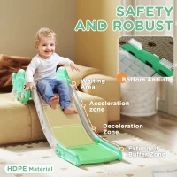 Qaba Toddler Couch Slide for Bed, Sofa, Stairs, Easy Assemble & Storage, for 18-48 Months, Green(m-5)