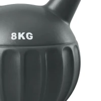 Soozier Kettlebell, 18 lbs Kettle Bell with Non-Slip Handle for Home Gym, Weight Lifting and Strength Training, Grey(m-10)