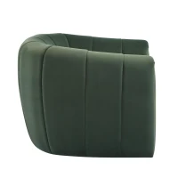 Modern Comfort Club Chair with Boutique-Feel Seat, Semi-Circular Armchair with Integrated Armrests, 37'' L x 32.5'' W x 26.5'' H, Black+Olive Green(m-5)