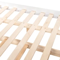 Full-Over-Full Bunk Bed with Pullout Trundle, Space-Saving Bed Frame with 2 Separate Beds, 79.5" L x 57" W x 60" H, White(m-14)