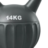 Soozier Kettlebell, 31 lbs Kettle Bell with Non-Slip Handle for Home Gym, Weight Lifting and Strength Training, Grey(m-10)