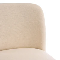 Cozy Lois Indoor Upholstered Wooden Stools with Padded Soft Fabric, Sturdy Bar Chairs with Footrest, 19" L x 22" W x 37" H, Beige+Walnut(m-14)