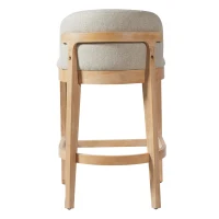 Counter Height Bar Stool Set with Foam Upholstered Seat, Modern Bar Chairs with Ergonomic Curved Backrest, 19.5'' L x 21.5'' W x 33'' H, Beige+Natural(m-8)