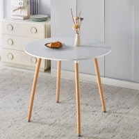 Modern Compact 5-Piece Dining Set with Solid Wood Legs, Minimalist Kitchen Table Set with Adjustable Metal Shims, 35.5'' L x 35.5'' W x 29.5'' H, White(m-9)