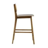 Bari Counter Stools with High-Quality Rubber Wood, Cozy Bar Chairs with Good Breathability and Lumbar Support, 18" L x 20.5" W x 26" H, Walnut(m-8)